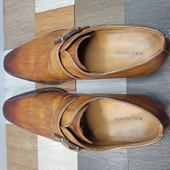 Men's 10.5M Magnanni Hermosa Shoe Monk Straps Brown Leather - Picture 6 of 11